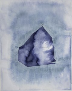 Blaues Aquarellhaus