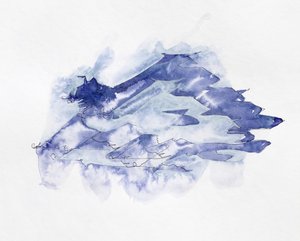 Blaue Aquarellberge