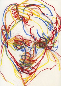 Farbenfrohes expressives Porträt von Joshua Hoskins