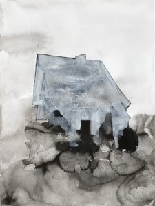 Einsames graues Haus