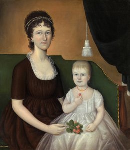 Elizabeth Grant Bankson Beatty Mrs. James Beatty und ihre Tochter Susan, ca. 1805 von Joshua Johnson