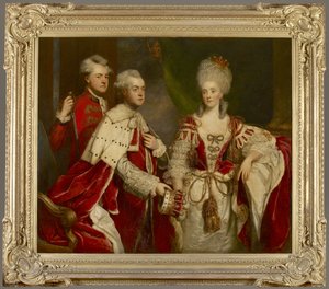 George, 2. Earl Harcourt, seine Frau Elizabeth und Bruder William, 1780 von Joshua Reynolds
