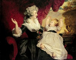 Georgiana, Herzogin von Devonshire mit ihrer kleinen Tochter Lady Georgiana Cavendish von Joshua Reynolds