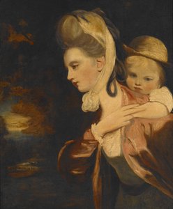 Huckepack (Mrs. Payne Gallaway und Kind) (Kopie) von Joshua Reynolds