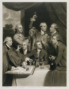 Sir William Hamilton (1730-1803) mit anderen Kennern, Treffen der Society of Dilettanti von Joshua Reynolds