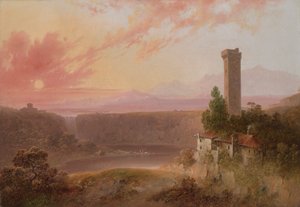 Ansicht des Sees Nemi bei Sonnenuntergang von Joshua Shaw