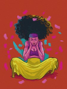 Lebhafte Afro-Gelassenheit