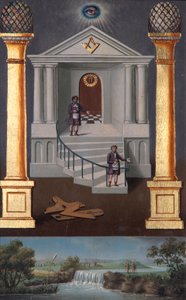 Freimaurerisches Tracing Board zweiten Grades, 1819 von Josiah Bowring