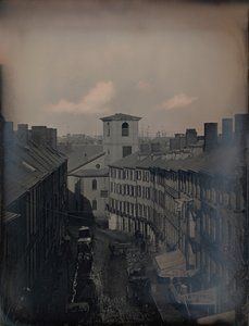 Blick die Brattle Street hinunter vom Southworth & Hawes Studio in der 5 12 Tremont Row, Boston, 1855. Schöpfer: Josiah Johnson Hawes, Albert Sands Southworth von Josiah Johnson Hawes, Albert Sands Southworth
