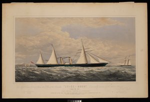 An Messrs Dent & Co aus China, dieser Druck des Dampfschiffs Ly-Ee-Moon, Norman Hill, Esqr Kommandant... gebaut von der Thames Iron Works and Shipbuilding Company, Blackwall..., ca. 1860 von Josiah Taylor