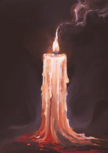 Schmelzende Kerzenflamme