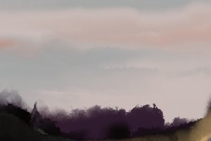 Nebelige violette Berge