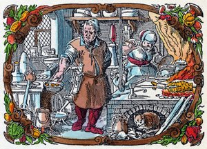 Gastronomie: eine sehr ausgestattete Küche in der Renaissance