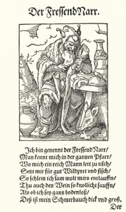 Der gefräßige Narr (Stich) von Jost (after) Amman