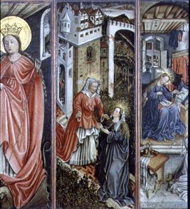 Heimsuchung, mittlere rechte Tafel des Polyptychons von Jost (attr. to) Amman