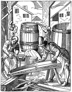 Eine Küferwerkstatt, 16. Jahrhundert, 1870