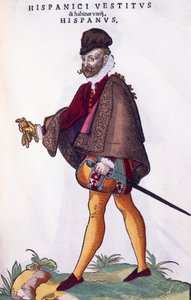 Kostüm eines spanischen Adligen, Gravur aus Habitus praecipuorum popularum von Jost Amman