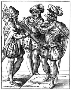 Flöten- und Cornettspieler, 16. Jahrhundert, 1849
