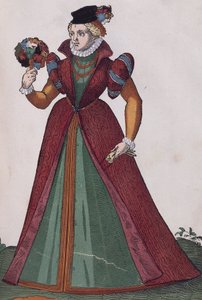 Adlige Frau aus Ferrara, Gravur aus Habitus praecipuorum popularum