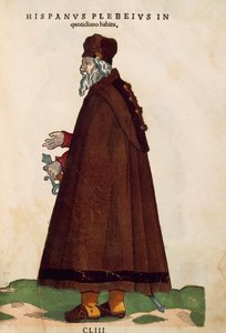 Spanischer Mann in Alltagskleidung aus Habitus Praecipuorum Popularum von Jost Amman, Gravur