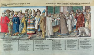 Die Große Gesandtschaft von Iwan IV. (1530-84) von Russland zum Heiligen Römischen Kaiser in Regensburg im Jahr 1576 (Detail)