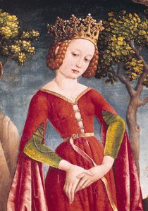 St. Georg und der Drache (Detail der Prinzessin), ca. 1445-50