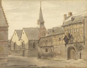 Ansicht der St. Jakobskirche und des Gasthauses, Maastricht