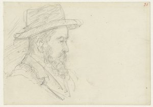 Kopf eines Mannes mit Hut von Jozef Israëls