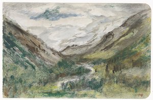 Tal mit bewachsenen Bergen von Jozef Israëls