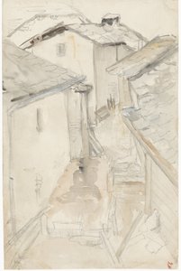 Gasse zwischen alten Häusern von Jozef Israëls