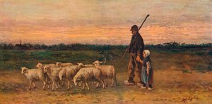 Die Rückkehr der Herde, um 1899 von Jozef Israëls