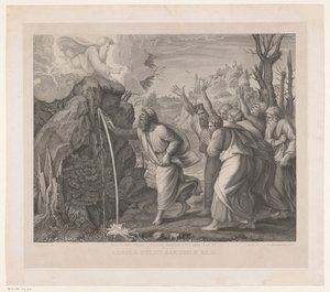 Moses schlägt Wasser aus den Felsen