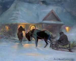 Winterabend vor einem Landhaus, 1921