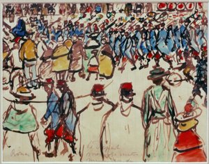 Der Aufbruch. Sie gehen zur Bahn von József Rippl Rónai