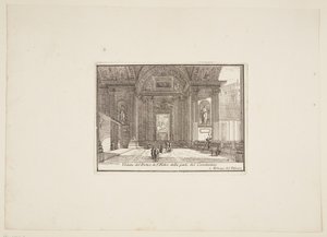 Veduta del Portico di S. Pietro della parte del Constantino. 1. Palazzo del Vaticano von Jérôme Charles Bellicard