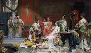 Toilette einer römischen Dame von Juan Gimenez y Martin