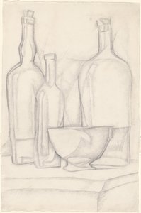 Flaschen und Schüssel von Juan Gris
