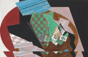 Schachbrett und Spielkarten, 1915