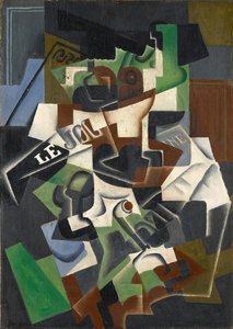 Obstschale, Pfeife und Journal von Juan Gris