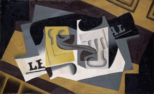 Glas und Zeitung von Juan Gris