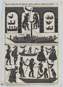 Blatt 15 von Figuren für chinesische Schattenspiele, 1859 von Juan Llorens