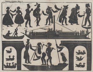 Blatt 4 von Figuren für chinesische Schattenspiele, ca. 1850-70 von Juan Llorens