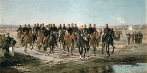 Der Besuch des Río Negro durch General Julio Argentino Roca (1843-1914) und seine Armee von Juan Manuel Blanes