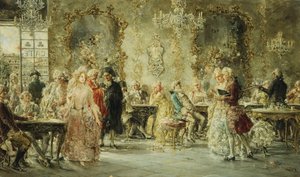 Elegante Figuren in einem Pariser Café