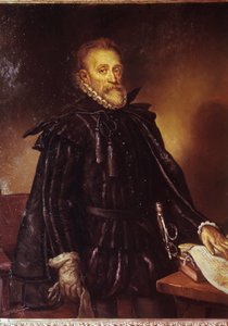 Porträt von Miguel de Cervantes (1547-1616), spanischer Schriftsteller Miguel Cervantes de Saavedra. Gemälde, zugeschrieben Juan de Jauregui (1583-1641)