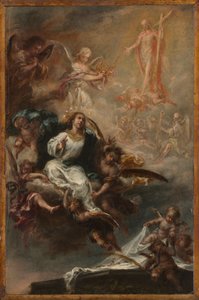 Studie für "Die Himmelfahrt der Jungfrau" für San Augustín, Sevilla, ca. 1670-72