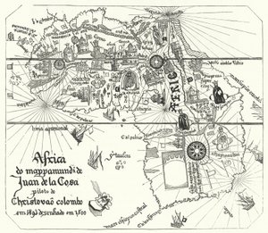 Afrika, aus Juan de la Cosas Weltkarte von 1500 (Stich) von Juan de la (after) Cosa