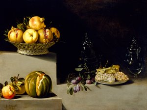 Stillleben mit Früchten und Glaswaren, 1626 von Juan van der Hamen