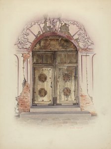 Türöffnung und Wandmalerei, um 1941