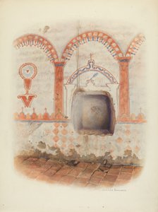 Wandmalerei und Taufnische